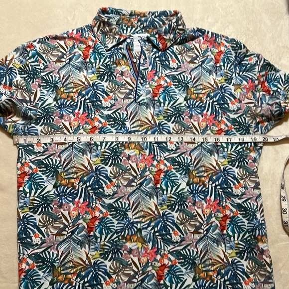 R2 Amsterdam Men's Tropical Print Polo Shirt sz M EUC - Picture 8 of 11